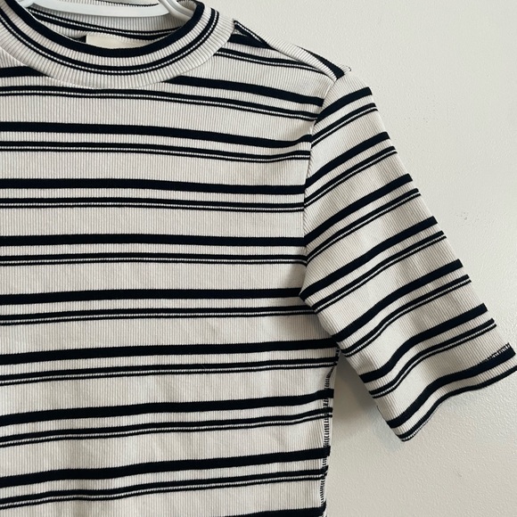 MAEVE - Striped Mock Neck Knit Top - Picture 5 of 8